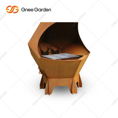 Outdoor Cooking Bbq Grill Garden Patio Corten Steel Outdoor Bbq Grille