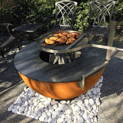 Outdoor Camping Cooking Corten Steel Bbq Grill Dekoracyjny grill na ognisko