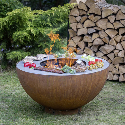 Outdoor Camping Cooking Corten Steel Bbq Grill Dekoracyjny grill na ognisko