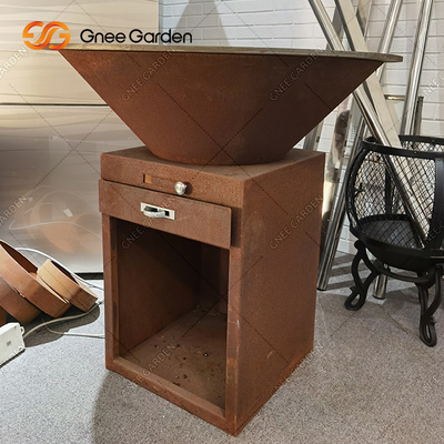 Stal Corten Grille do gotowania na zewnątrz Ognisko z grillem Grill Powłoka rdzy Jedz na zewnątrz