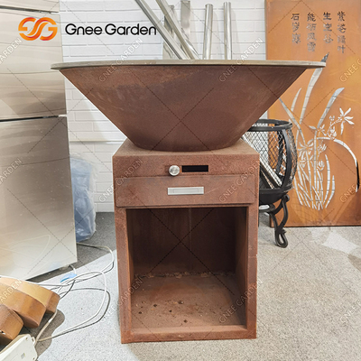 Stal Corten Grille do gotowania na zewnątrz Ognisko z grillem Grill Powłoka rdzy Jedz na zewnątrz