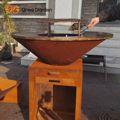 Garden Rust Corten Steel Grille do gotowania na zewnątrz Fire Pit BBQ Grill Usługi pakowania