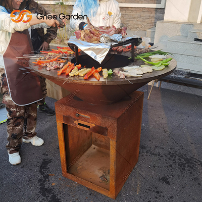 Outdoor Corten Steel Garden Fire Pit Płyta do grillowania Grille do gotowania na zewnątrz