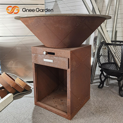 Corten Steel Garden BBQ Grille do gotowania na zewnątrz Antyczne palenisko 31,5&quot;