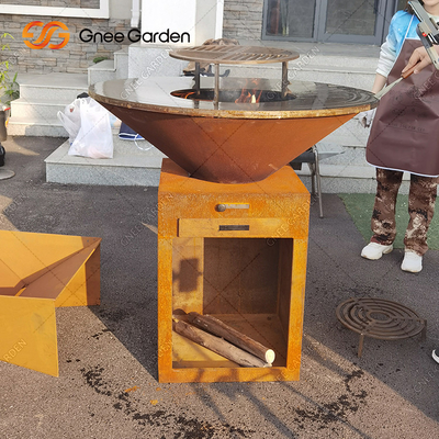 Gotowanie na świeżym powietrzu Grill Grill Heavy Duty Antique Fire Pit Corten Metal Barbecue