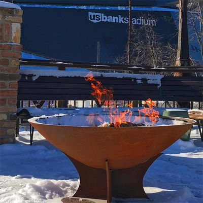 Gotowanie na zewnątrz Niestandardowa miska przeciwpożarowa Bbq Grill Corten Steel Garden Fire Pit Rustic