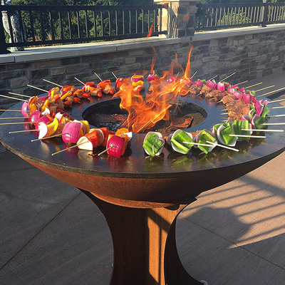 Grill na węgiel drzewny Zewnętrzny grill ze stali Corten z grillem do gotowania