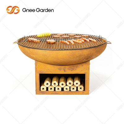Corten Steel Metal Camping Zardzewiały grill grillowy do gotowania warzyw na świeżym powietrzu