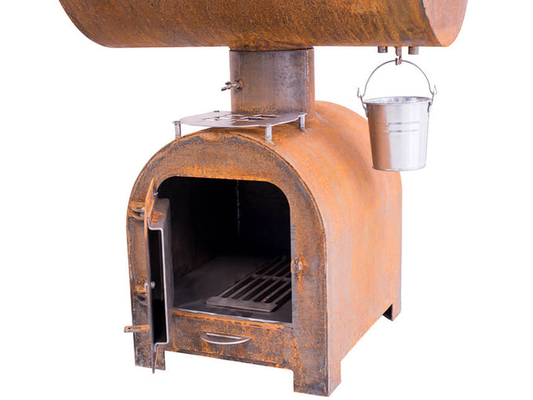 Outdoor Corten Steel BBQ Fire Grill Węgiel drzewny Palacz z kołem Plancha Grill Plate