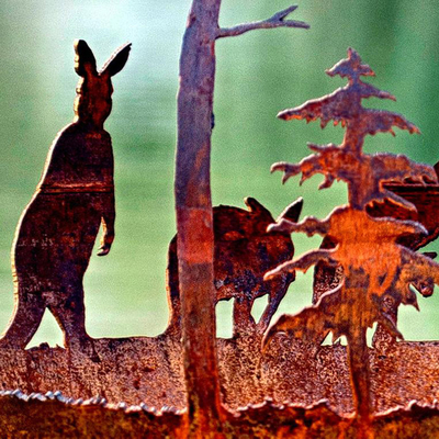 Ręcznie robiony gruby 100 cm stalowy kominek Corten i miska na wodę w kształcie kuli