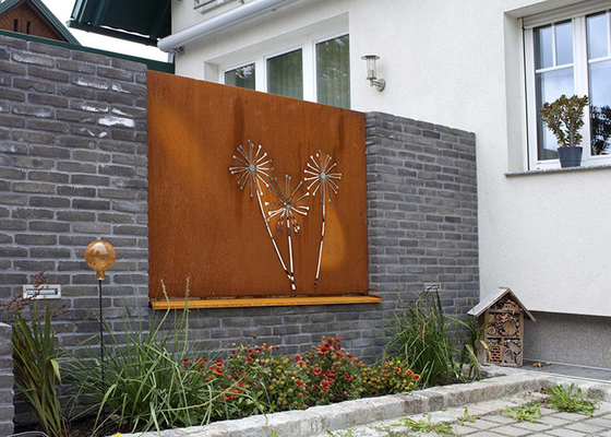 Laserowe wycinanie wzorów mniszka lekarskiego Corten Steel Garden Screens Decoration