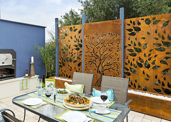 Oak Tree Design Rusty Corten Steel Ekrany prywatności Dekoracyjne 600 * 1200 mm