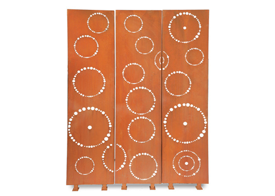 1800x900mm Metalowe ozdoby ogrodowe Stal Corten Ekrany dekoracyjne Wzór koła