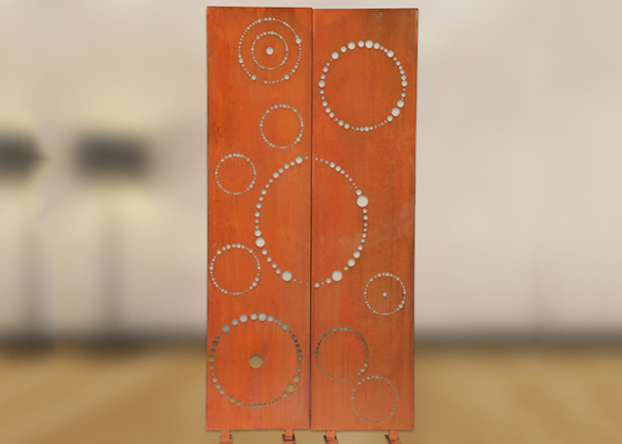 1800x900mm Metalowe ozdoby ogrodowe Stal Corten Ekrany dekoracyjne Wzór koła