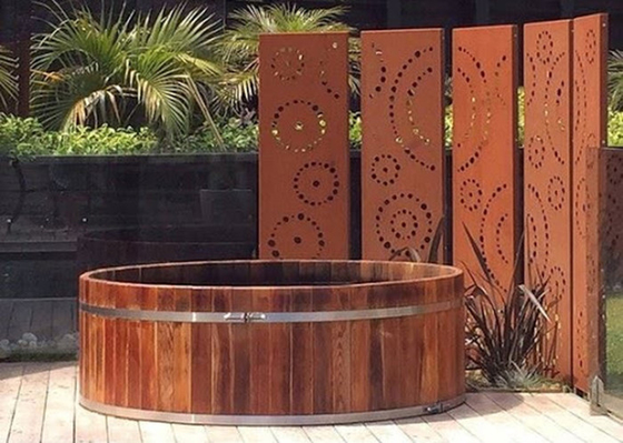 1800x900mm Metalowe ozdoby ogrodowe Stal Corten Ekrany dekoracyjne Wzór koła