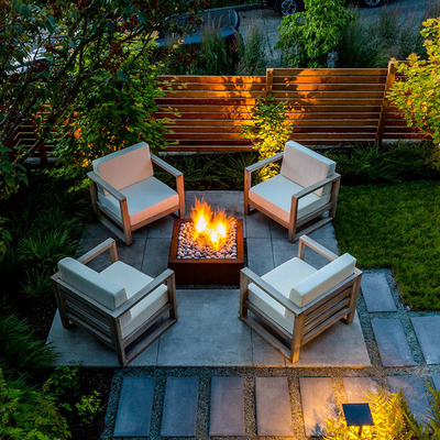 Prosta stal Corten Outdoor Fire Pit Rusty Round Design Dekoracja ogrodowa Fire Pit