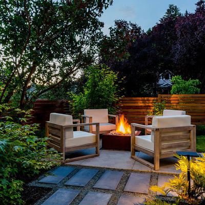 Corten Steel Kominek Patio Meble Gazowe Corten Steel Fire Pit Dekoracyjne