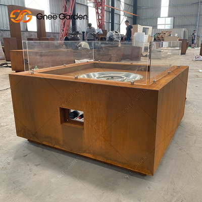Outdoor Steel Fire Pit Garden Patio Dekoracyjny kwadrat Corten Steel Firepit