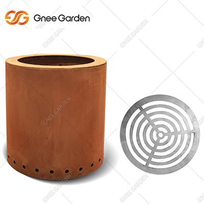 Corten Steel Fire Pit Outdoor Corten Steel Fire Pit Zardzewiałe spalanie drewna