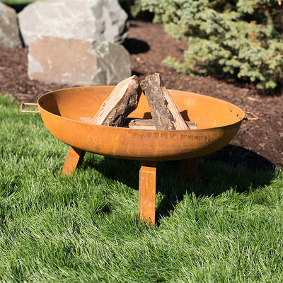 Gnee Garden Corten Steel Outdoor Zardzewiały metalowy kominek Outdoor Wood Fire Pit