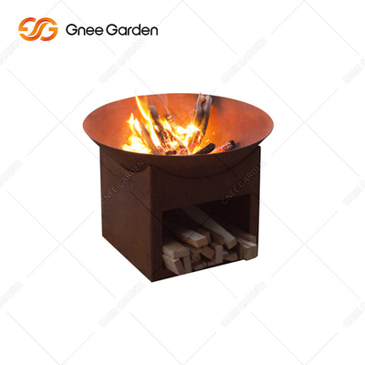 Prerusted Outdoor Wood Burning Pit Patio Wood Fire Pit Odporność na wilgoć