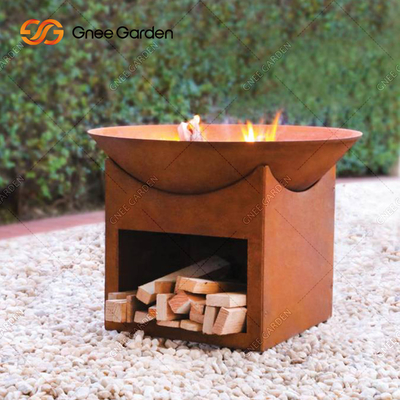 56 cm wycinany laserowo okrągły kominek Corten do dekoracji ogrodu