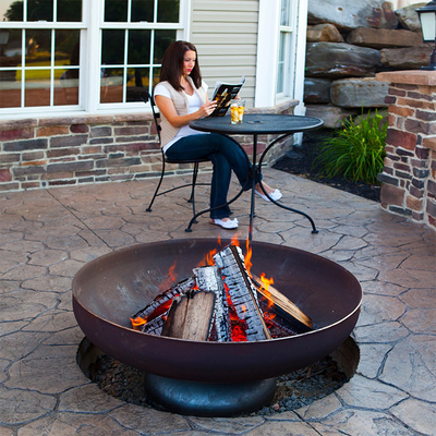 Outdoor Corten Steel Fire Pit Okrągły rustykalny wygląd mebli ogrodowych lub dziedzińców