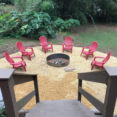 Outdoor Corten Steel Fire Pit Garden Round Fire Bowl Opalany drewnem w kolorze czarnym
