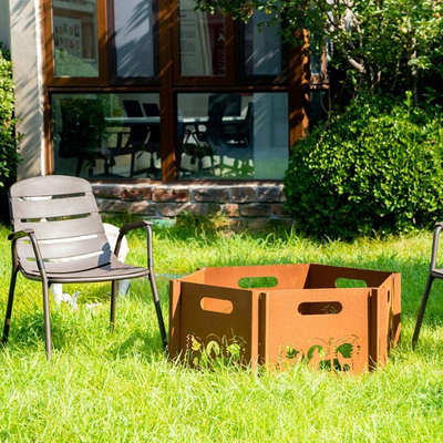 Palenisko ze stali opalanej drewnem Corten Steel Outdoor Rustykalne wykończenie Palenisko