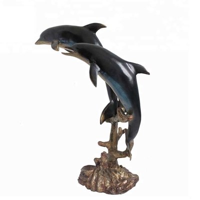 20 cm żeliwna abstrakcyjna metalowa statua delfina Home Decor Certyfikat SGS