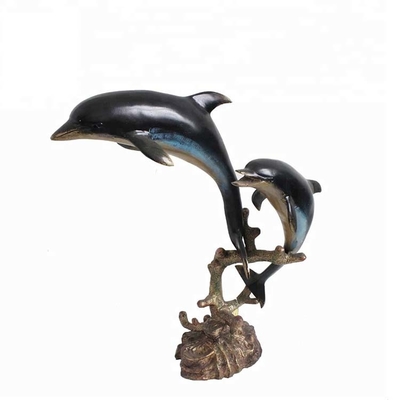 20 cm żeliwna abstrakcyjna metalowa statua delfina Home Decor Certyfikat SGS