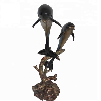 20 cm żeliwna abstrakcyjna metalowa statua delfina Home Decor Certyfikat SGS
