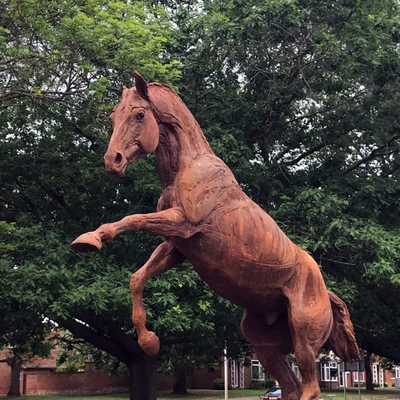 Dostosowany rozmiar Outdoor Metal Horse Sculpture Steel Weathering Steel