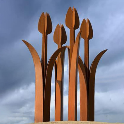 Gnee Garden Tulip Flower Shape Niestandardowe metalowe rzeźby na podwórko