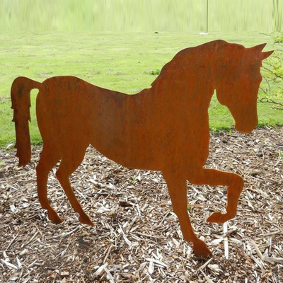 Dostosowany rozmiar Outdoor Metal Horse Sculpture Steel Weathering Steel