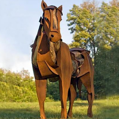 Dostosowany rozmiar Outdoor Metal Horse Sculpture Steel Weathering Steel