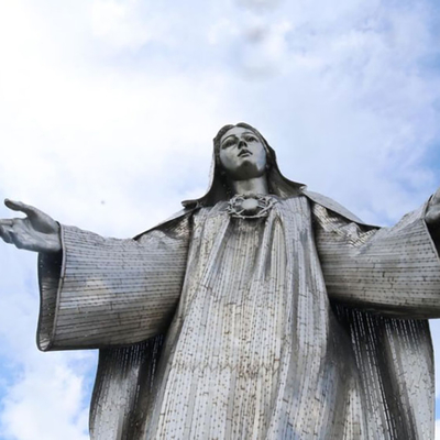 34 stopy wolnostojąca rzeźba metalowa na zewnątrz Mary Religijna statua ręcznie wykonana