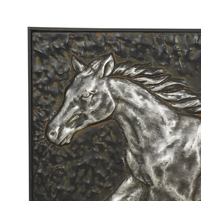 Certyfikowany przez SGS muskularny czarny ogier Wall Art żeliwny elegancki