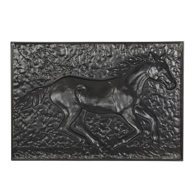 Certyfikowany przez SGS muskularny czarny ogier Wall Art żeliwny elegancki