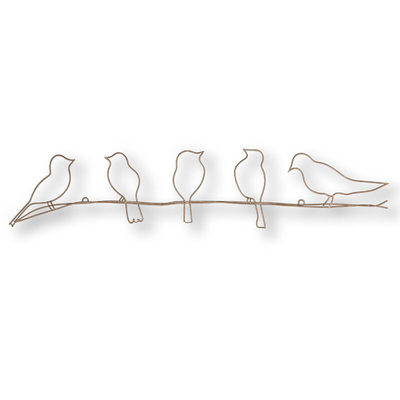 ISO14001 Metal Wall Art Decor Ptaki na drucie Metal Wall Art 5 cali