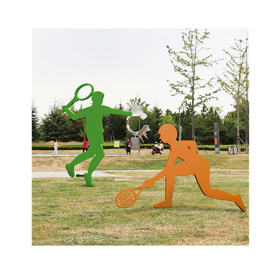 Abstrakcyjna sylwetka sportowa figura Outdoor Metalowa rzeźba Antyczne ozdoby artystyczne